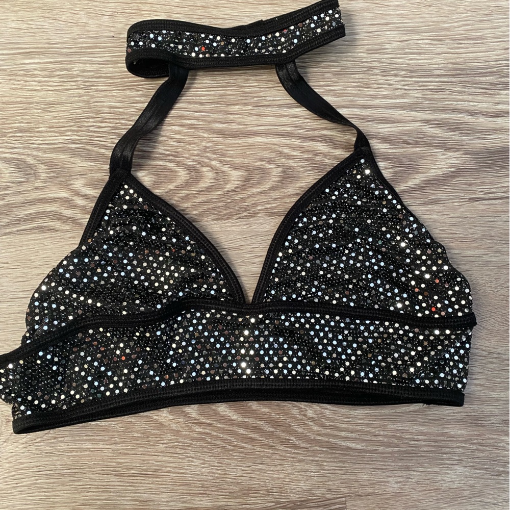 Super sexy sequin halter top adjustable around neck S